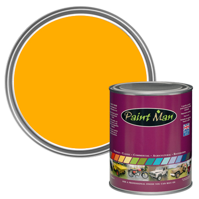JCB Yellow coach enamel paint sample